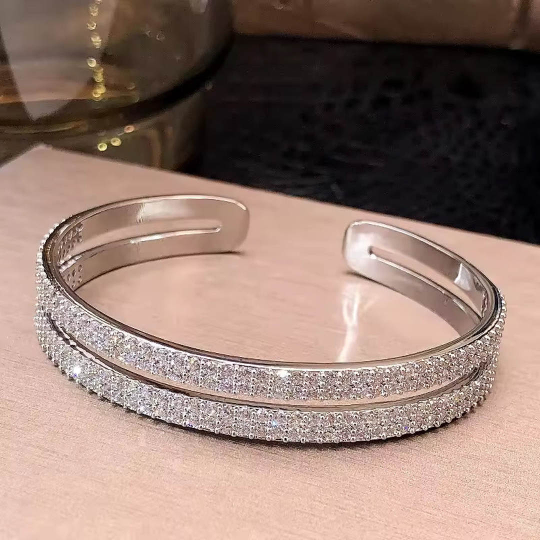 Brazalete Con Imitación de Diamantes