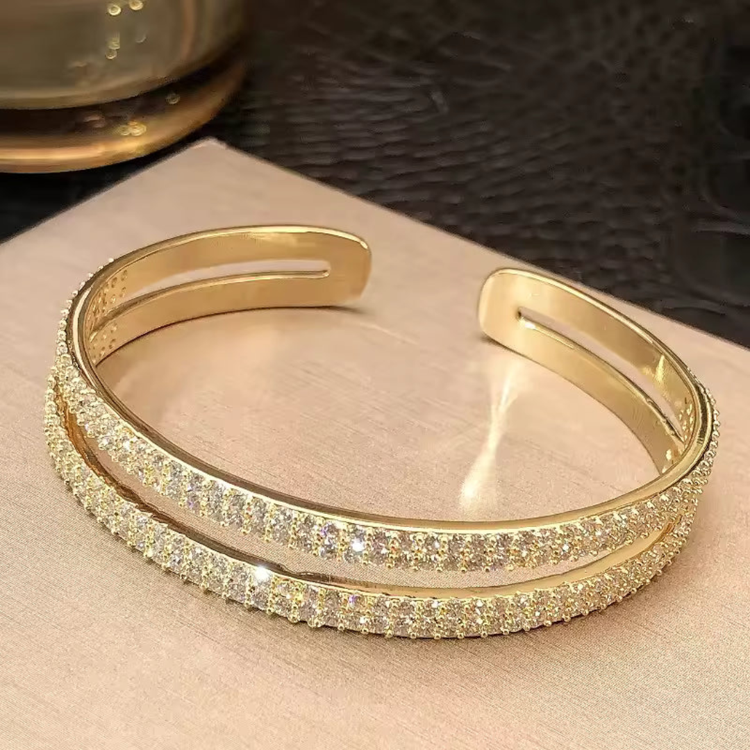 Brazalete Con Imitación de Diamantes