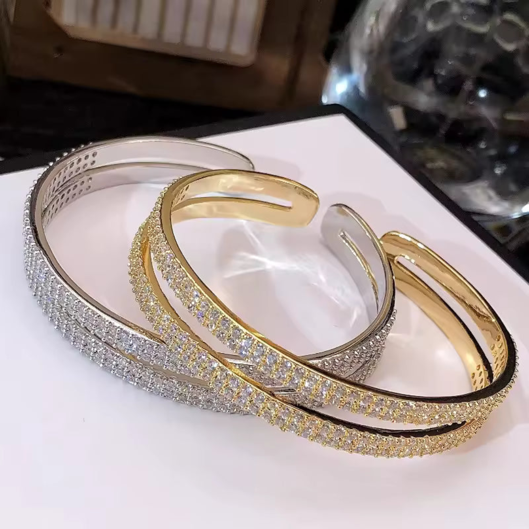 Brazalete Con Imitación de Diamantes